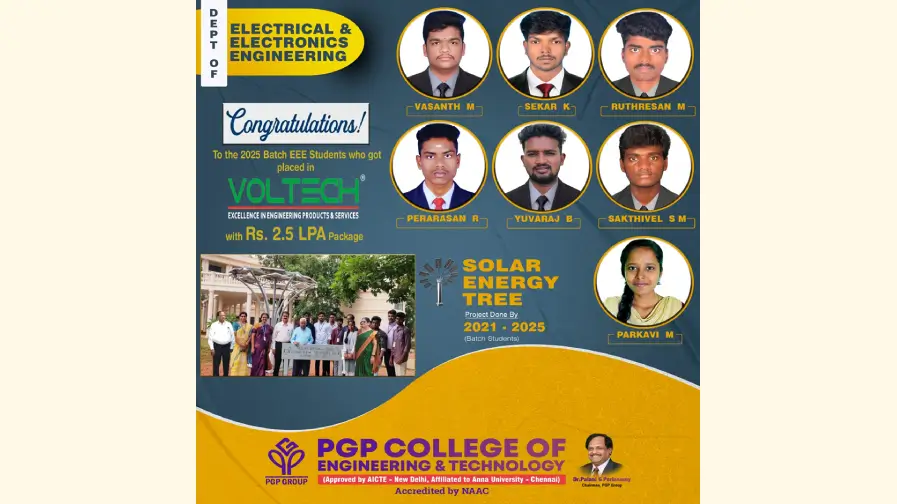 100%PLACEMENT ON FINAL YEAR EEE